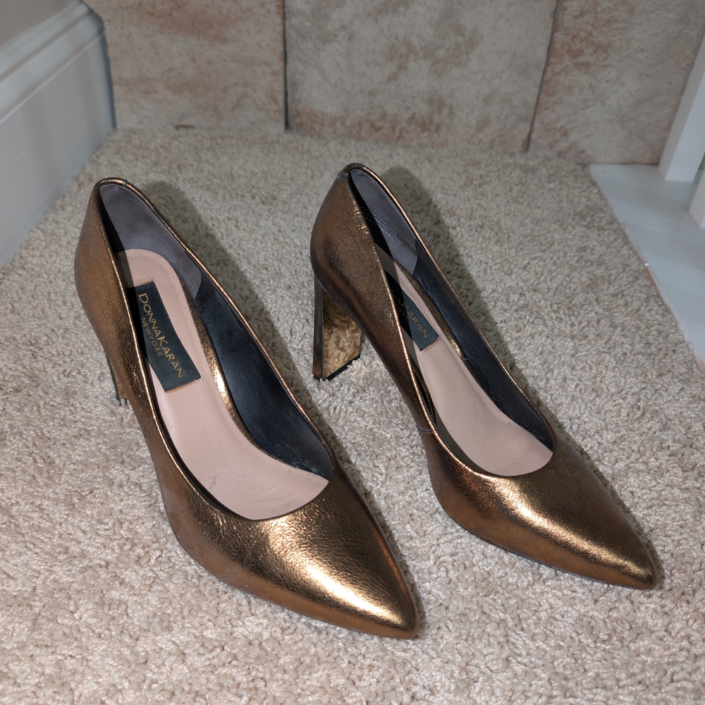 Donna Karan Metallic Bronze Heels